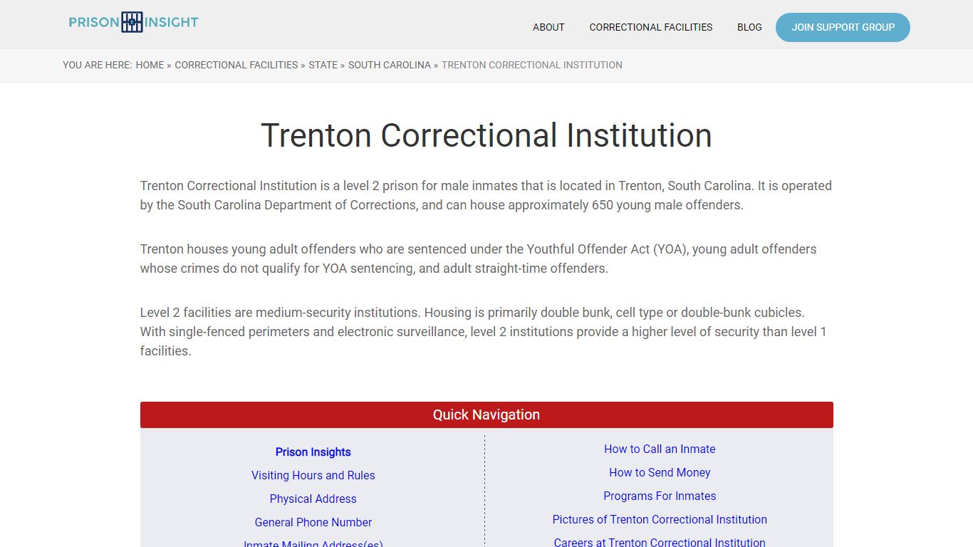 Trenton Correctional Institution - Prison Insight
